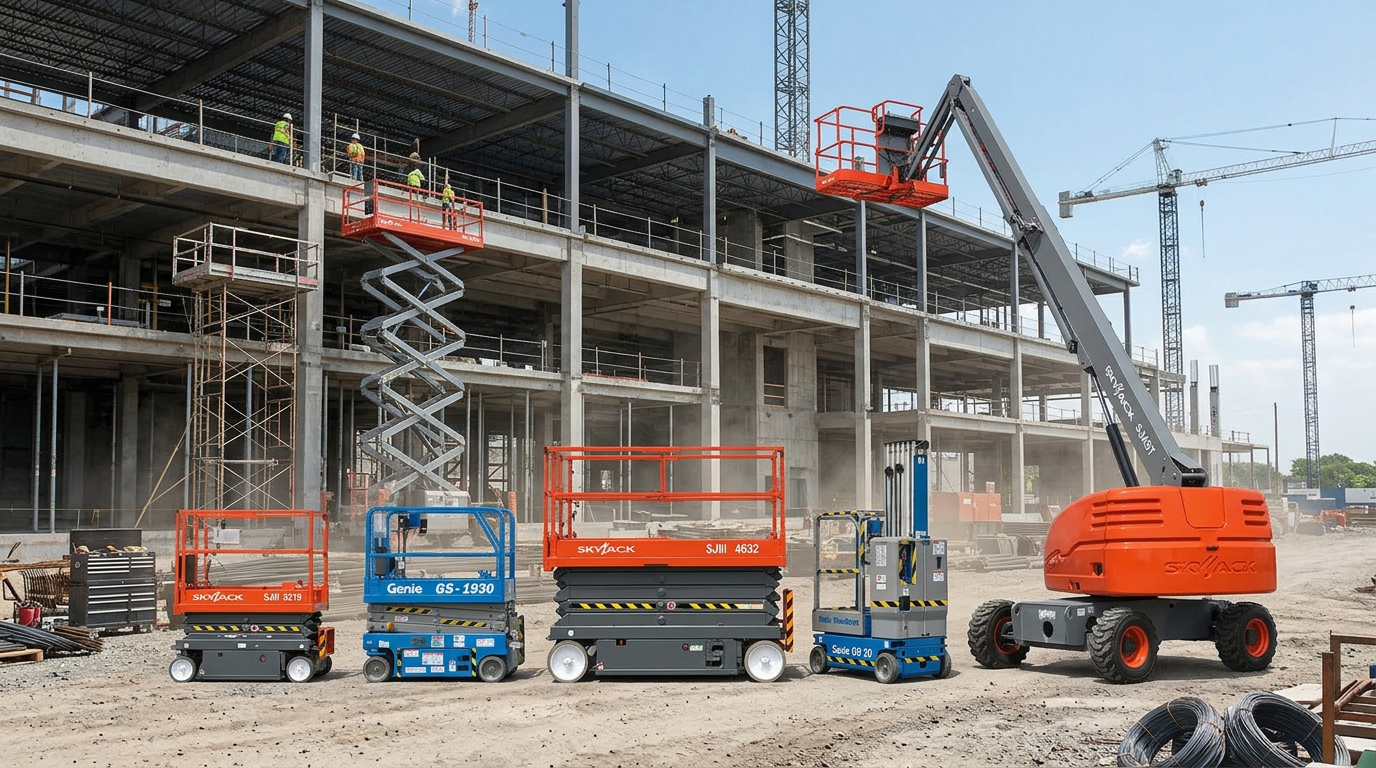 Aerial lift and boom lift equipment fleet